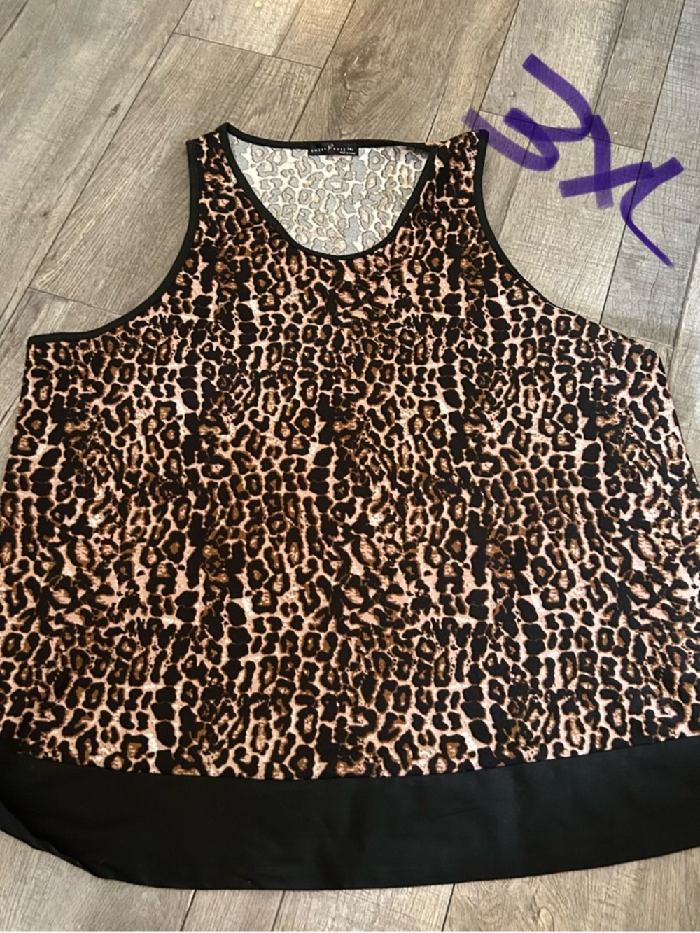 Leopard Print Tank Top - Black & Brown
